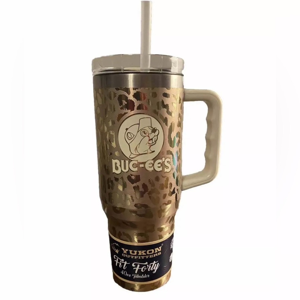 Bucees Yukon 40oz Gold Bronze Leopard Tumbler Cup RARE VIRAL HARD TO FIND NEW